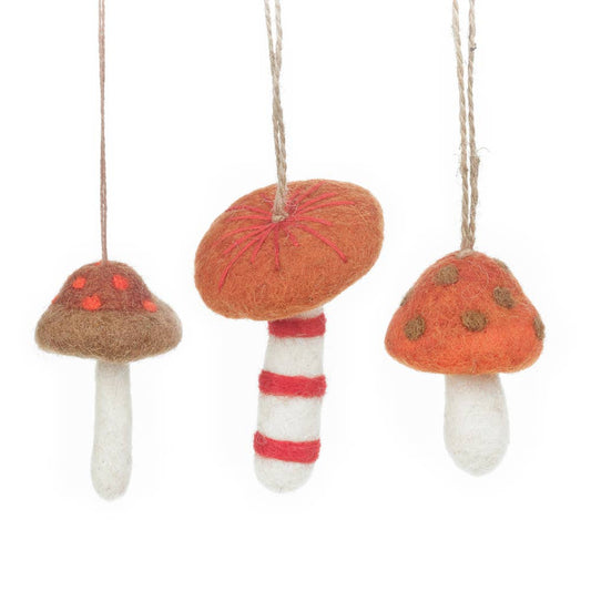 Wild Foraged Mushrooms (Set of 3) Ornaments