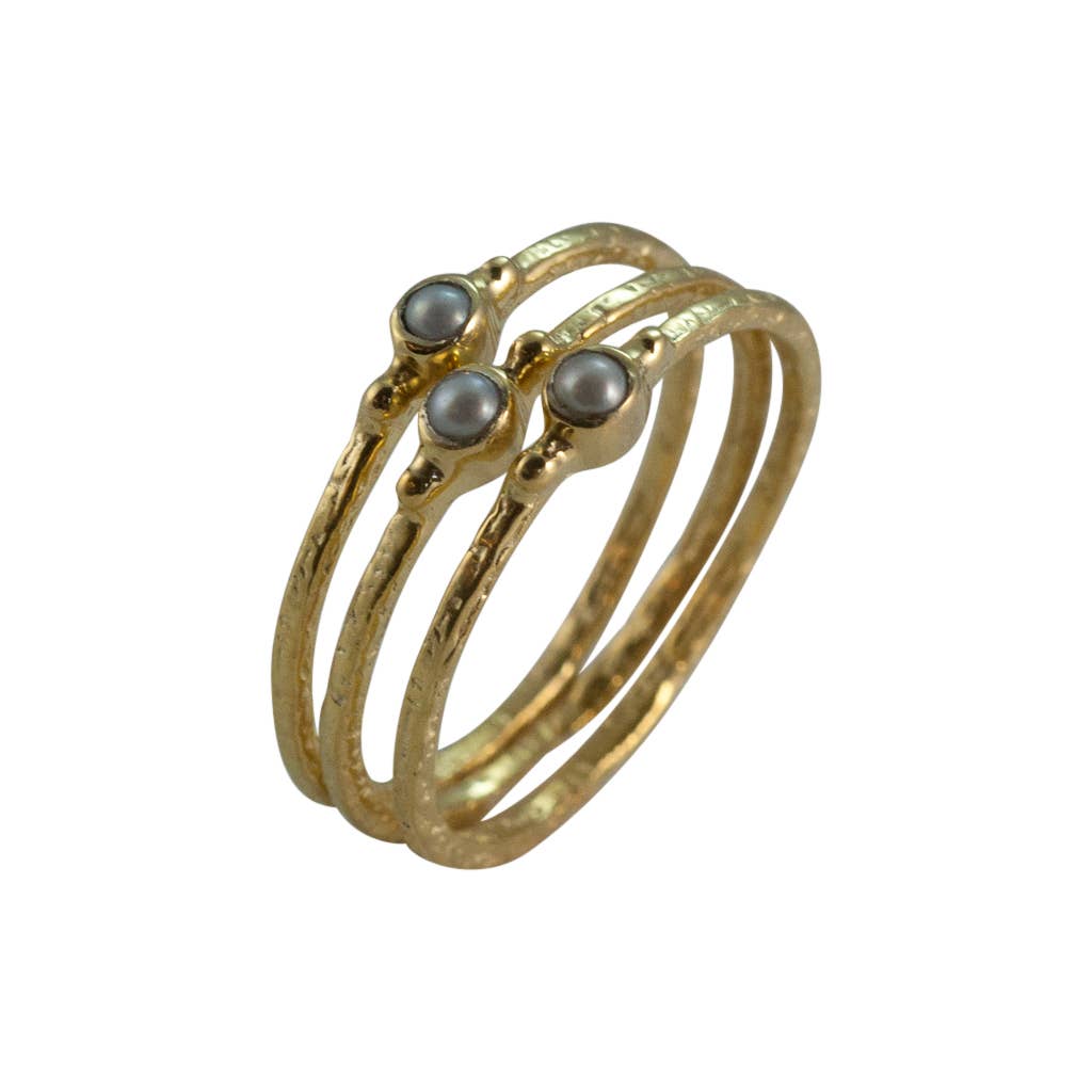 Obsession Vermeil Pearl Stack Ring