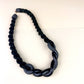 Black Twist Collar - Porcelain and Cotton Statement Necklace