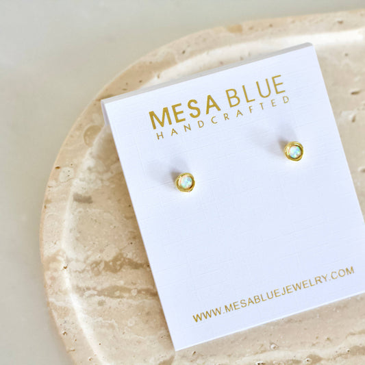 Tiny Opal Earrings