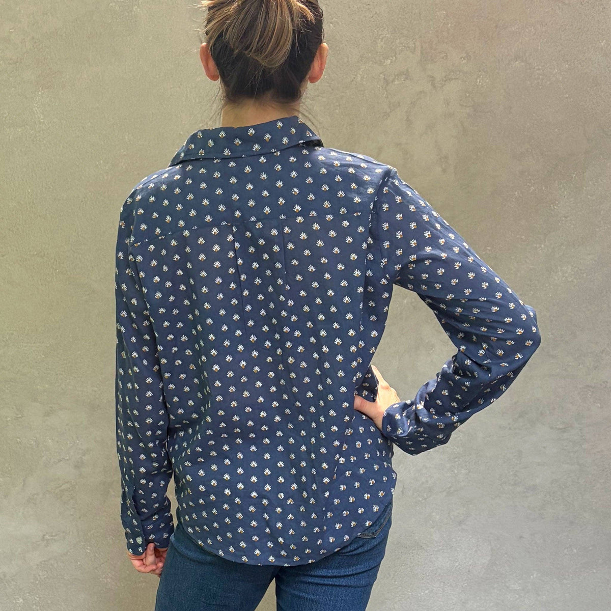 Pali Top- Aja Navy in Lightweight Cotton