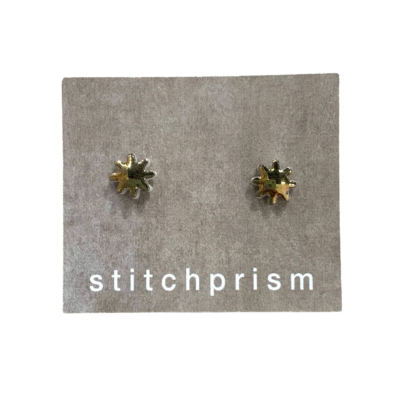 Flower + Gold Ceramic Studs