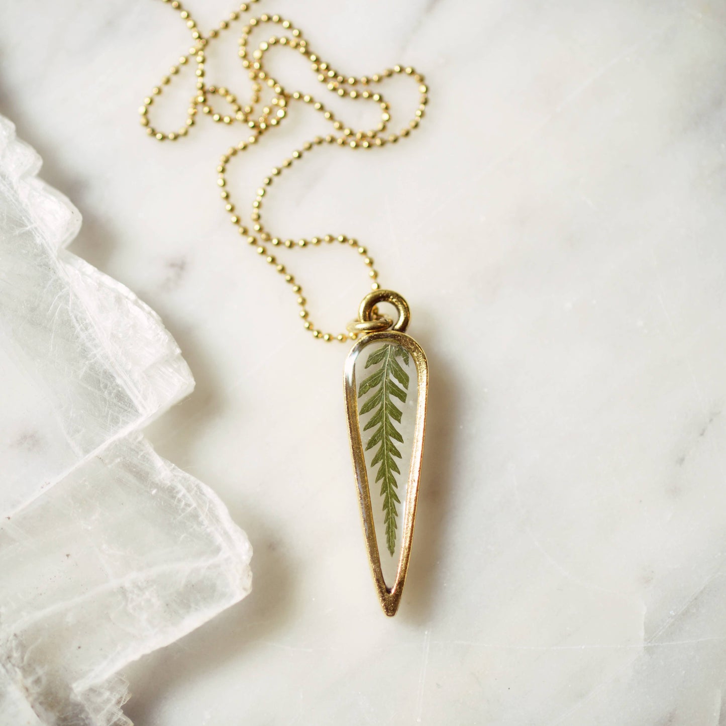 The Pressed Fern Arrow or Spike Necklace