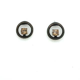 Off-Center Crystal Stud Earrings