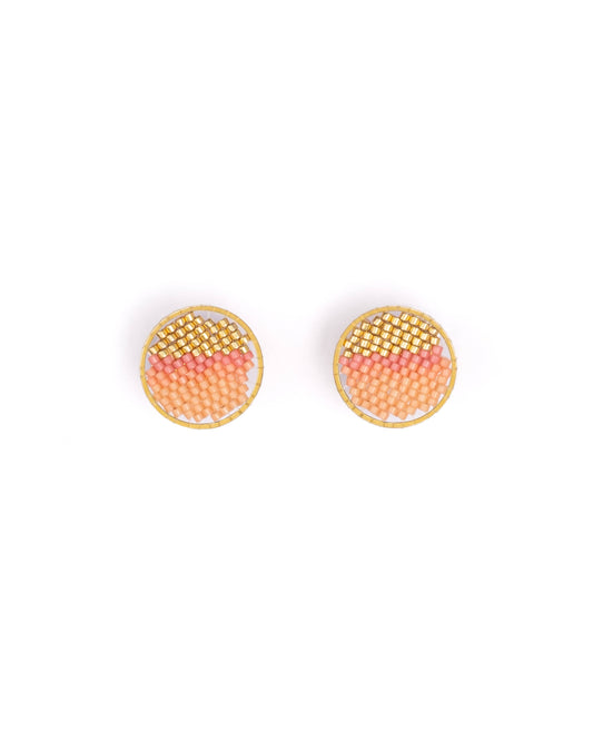Beaded Handwoven Sweet Tart Stud Earrings