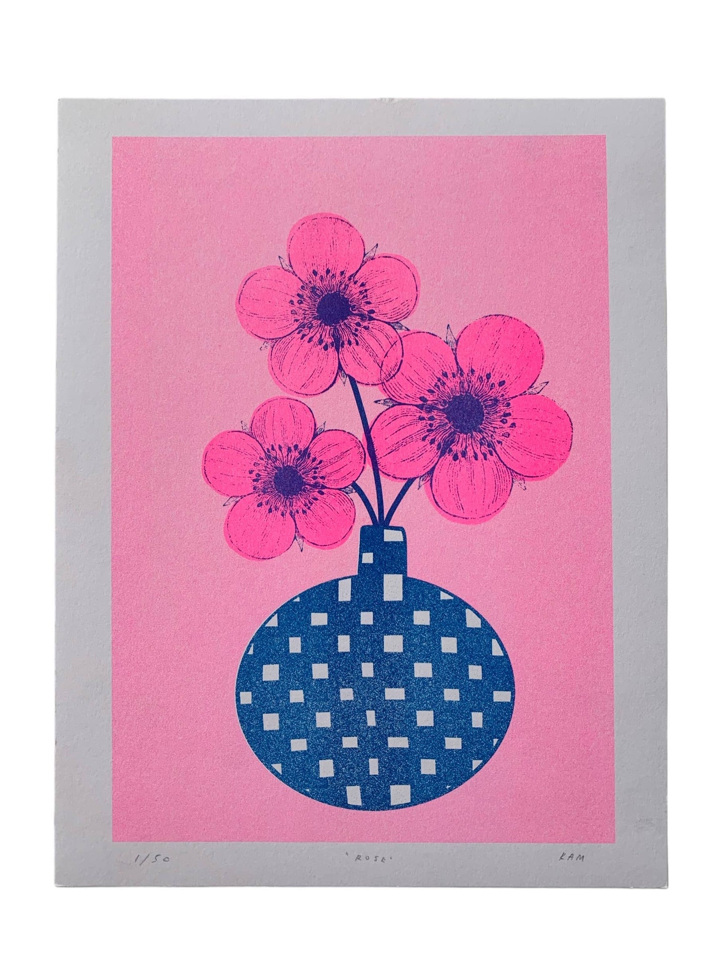 Risograph Print - 8.5x11" Rose