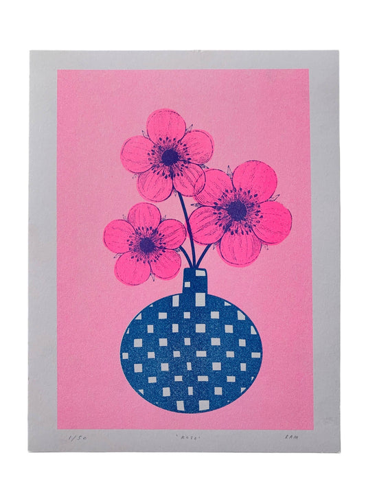 Risograph Print - 8.5x11" Rose