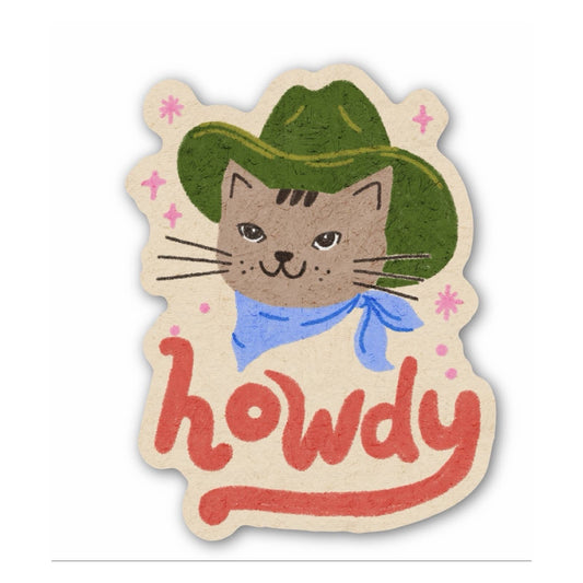 Howdy Cowboy Cat Sticker