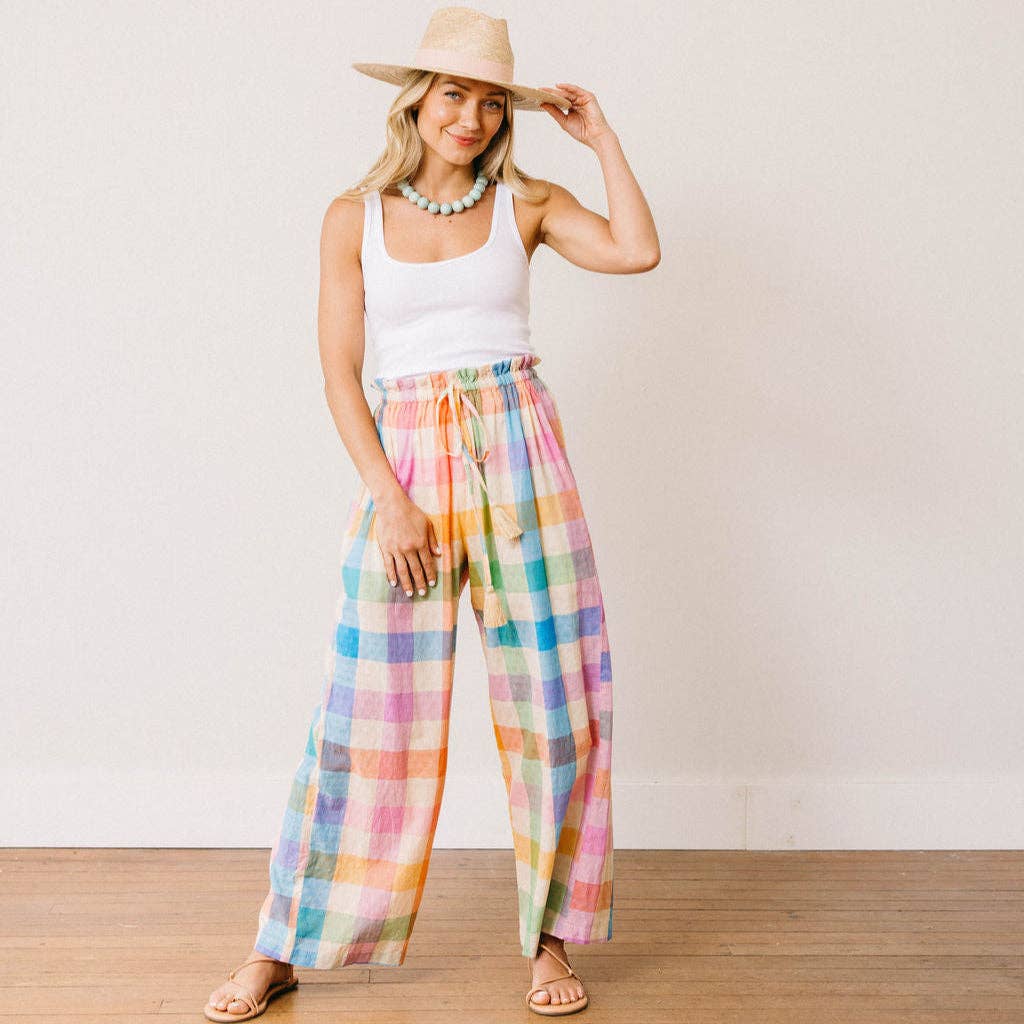 Rainbow Plaid Daphne Pant