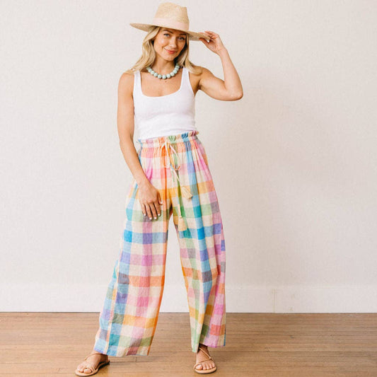 Rainbow Plaid Daphne Pant