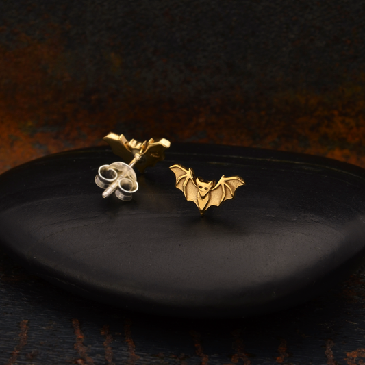 Sterling Silver Bat Earrings