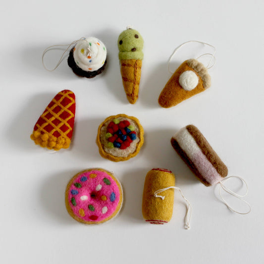 Felted Wool Desserts Ornament Set