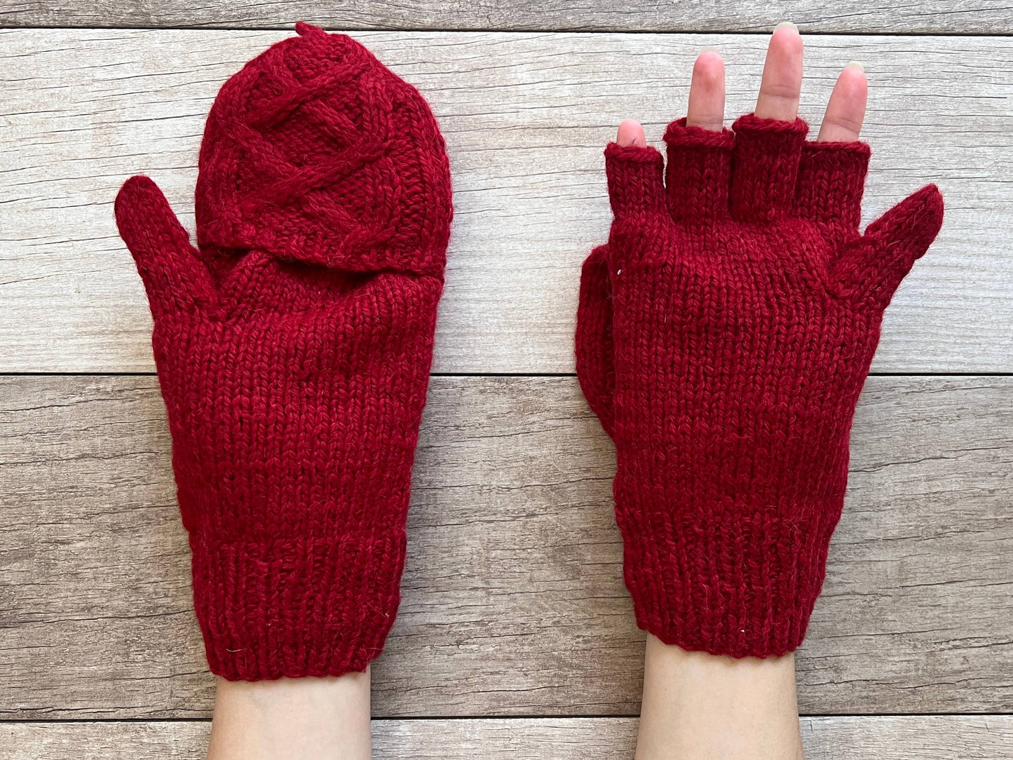 Alpaca Convertible Cable Mitten