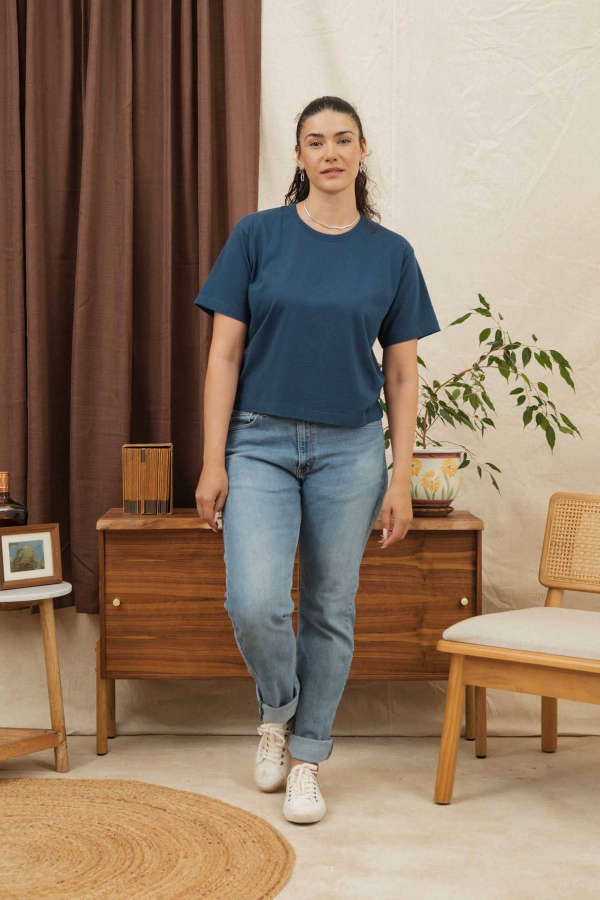 Recycled Boxy Tee / Cobalt