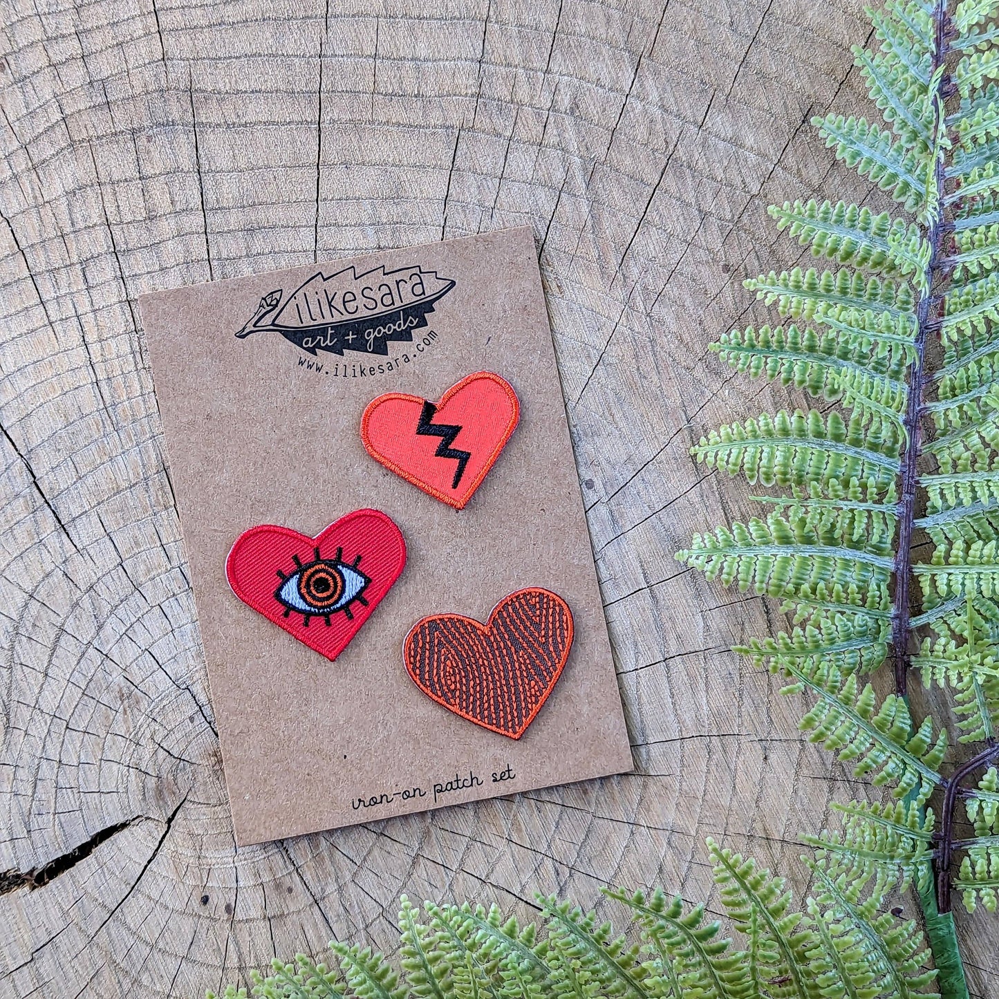 Set of 3 Heart Iron-On Patches