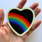 Heart/Rainbow Bumper Sticker, Durable Vinyl