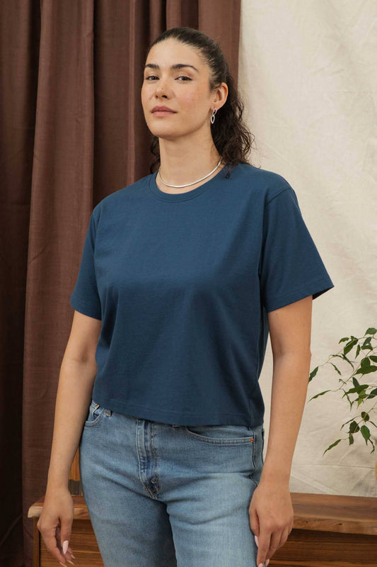 Recycled Boxy Tee / Cobalt