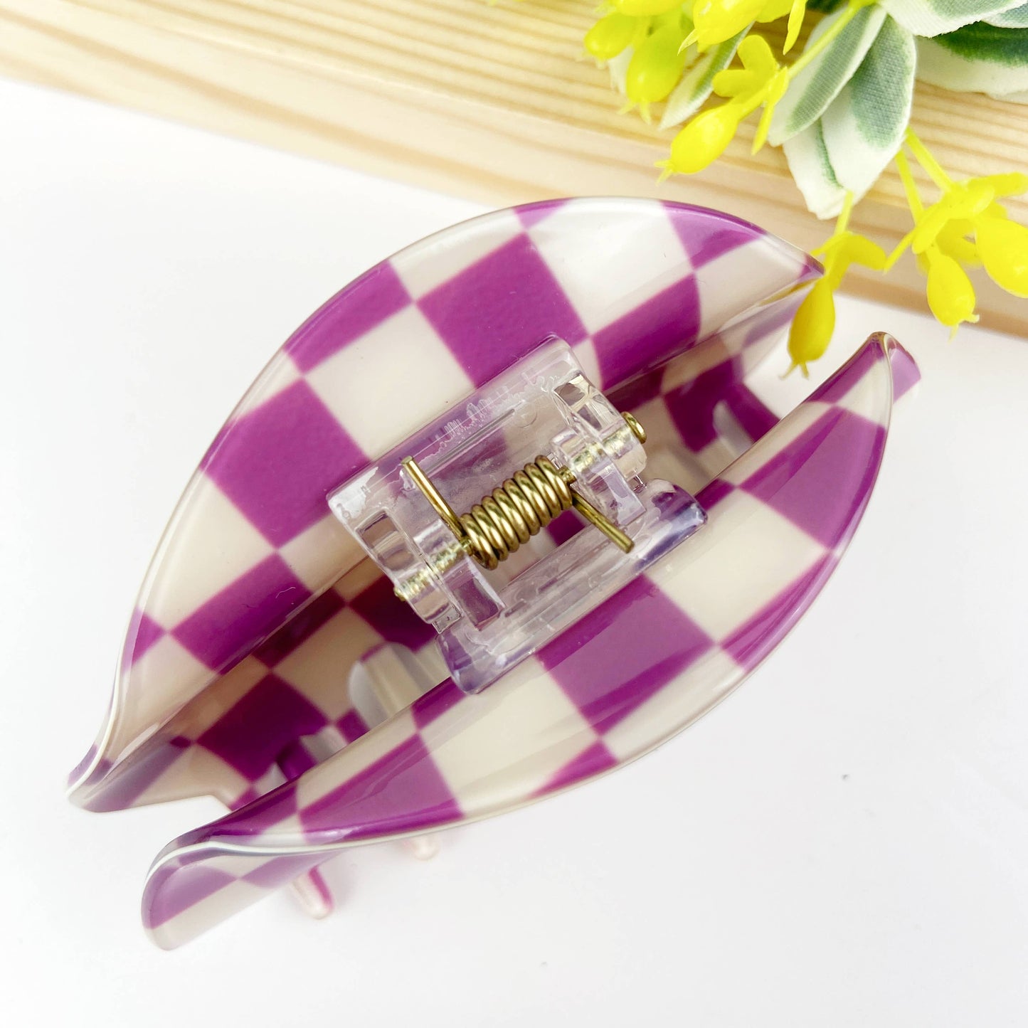 Pink Checker Hair Claw
