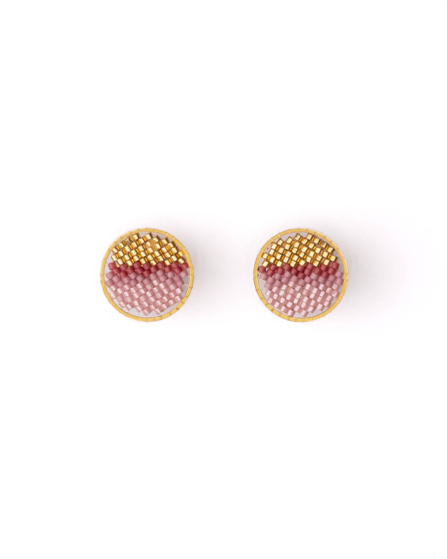 Beaded Handwoven Sweet Tart Stud Earrings