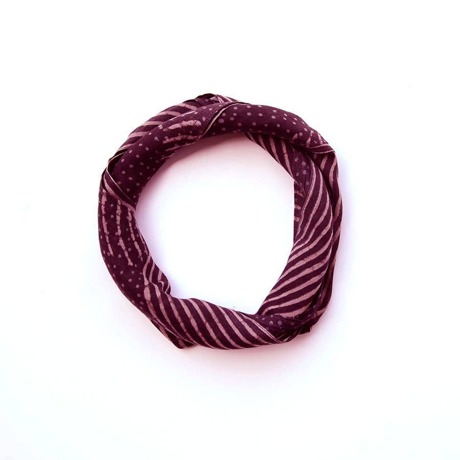 Violet Block Print Square Bandana