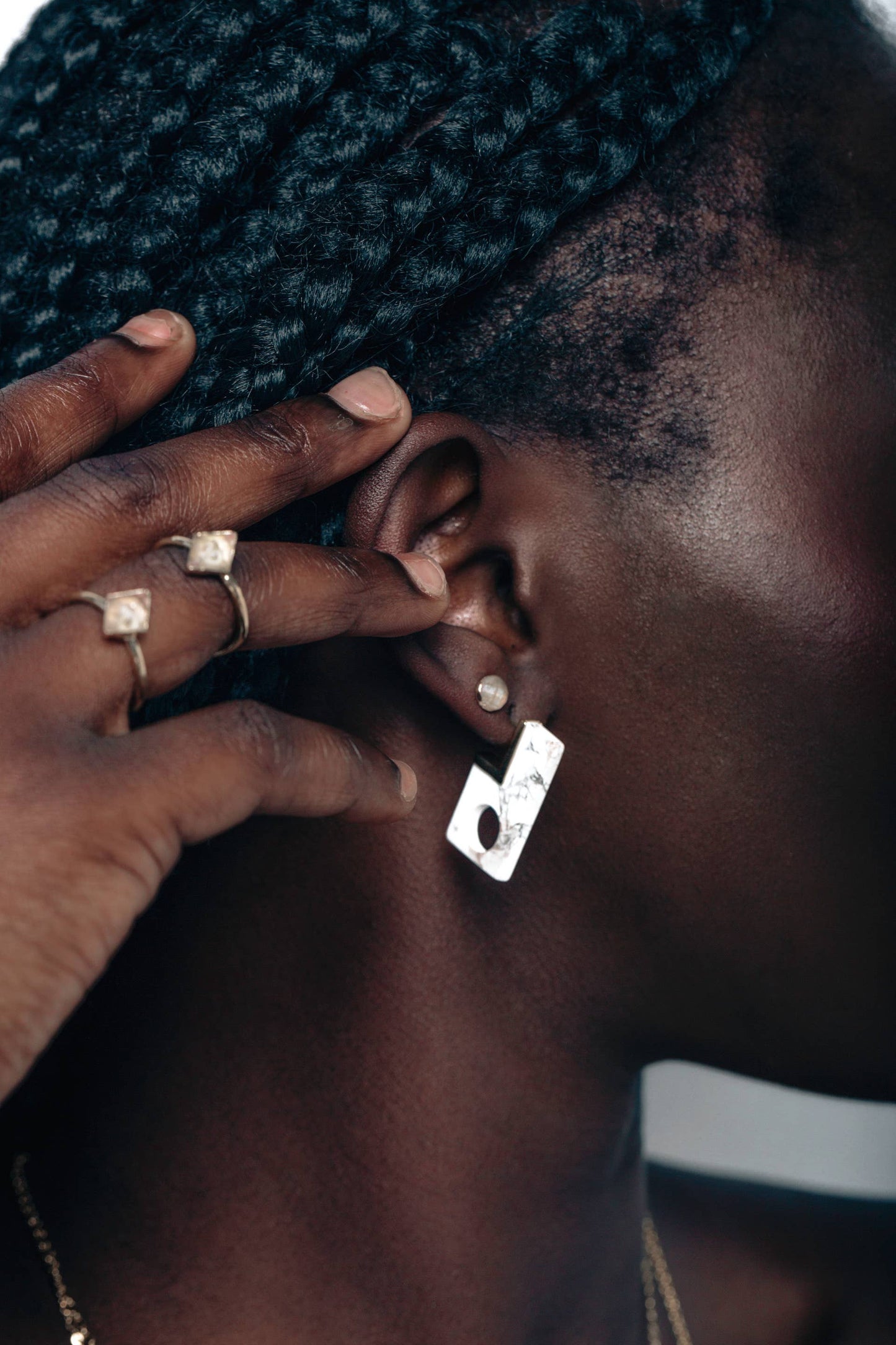 Howlite Geometric Studs