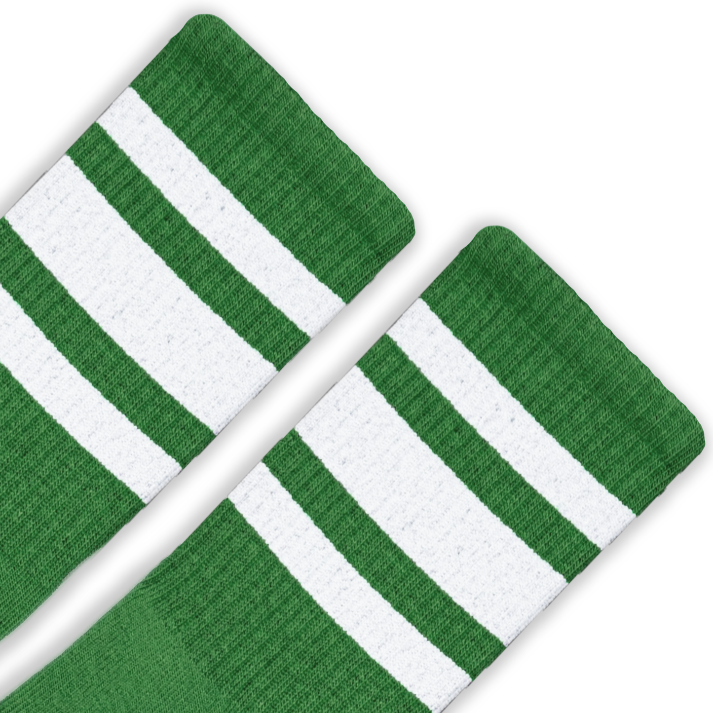 White Striped Socks | Forest Green