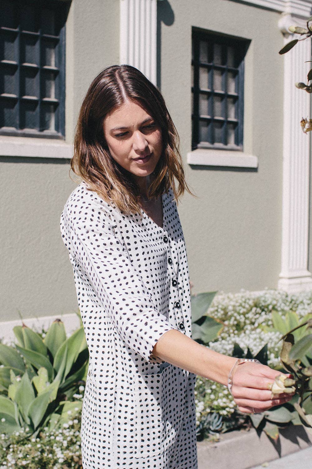 White and Black Dots Jumpsuit