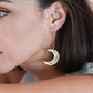 Ruchi Crescent Moon Gold Dangle Earrings