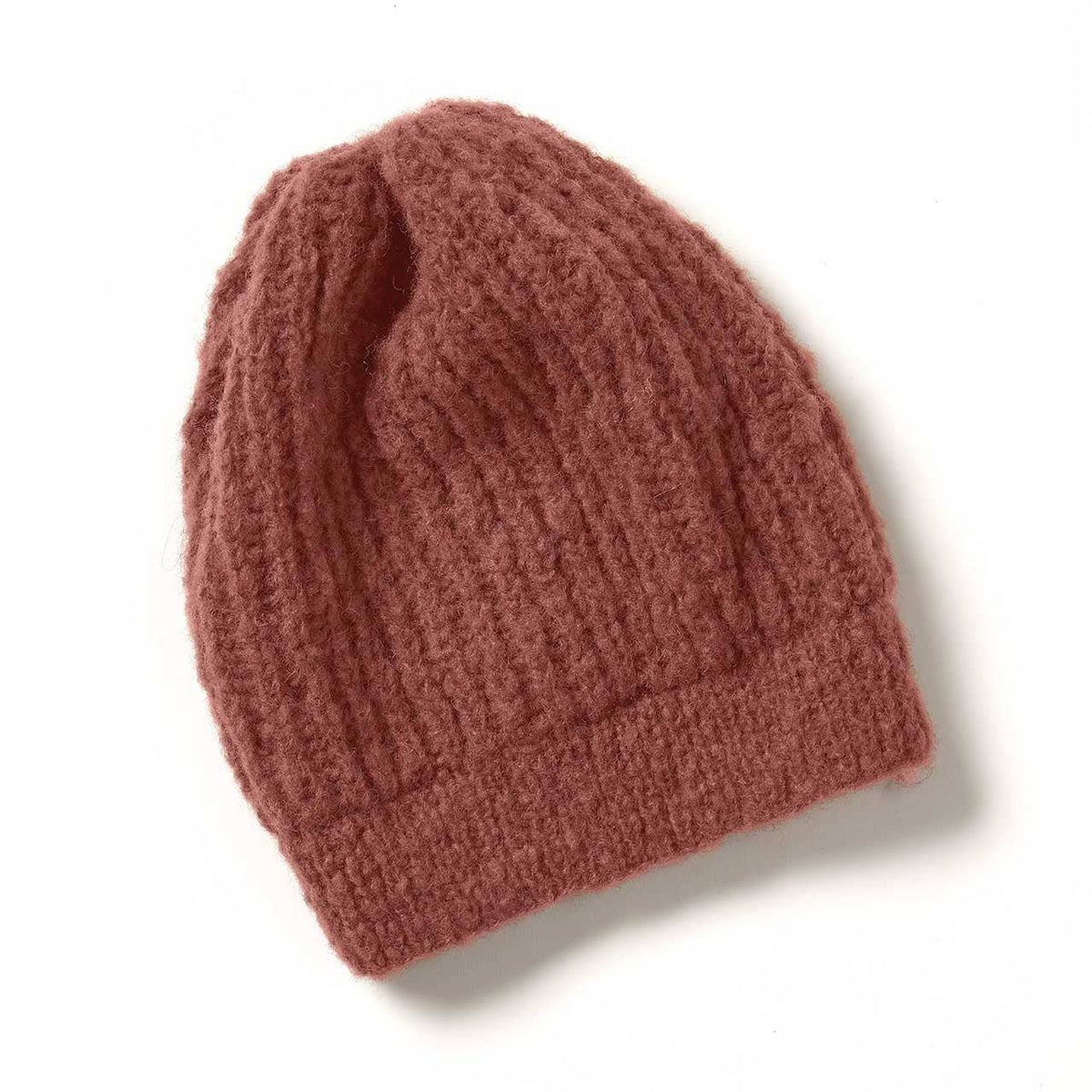 Rust Mohair Knit Beanie