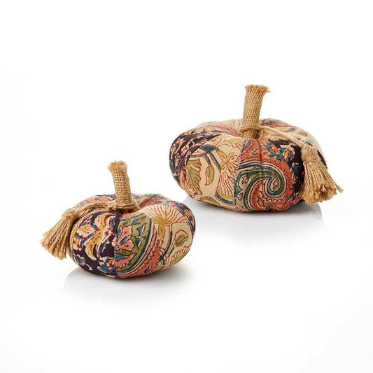 Kalamkari Patchwork Pumpkins - Set of 2