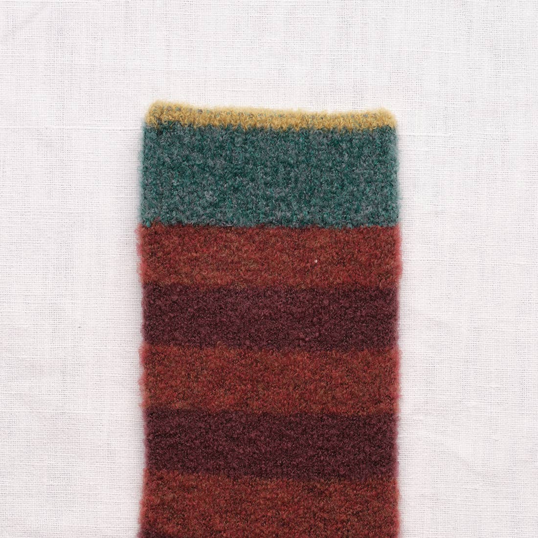 Wool Blend Mousse Rust Striped Socks