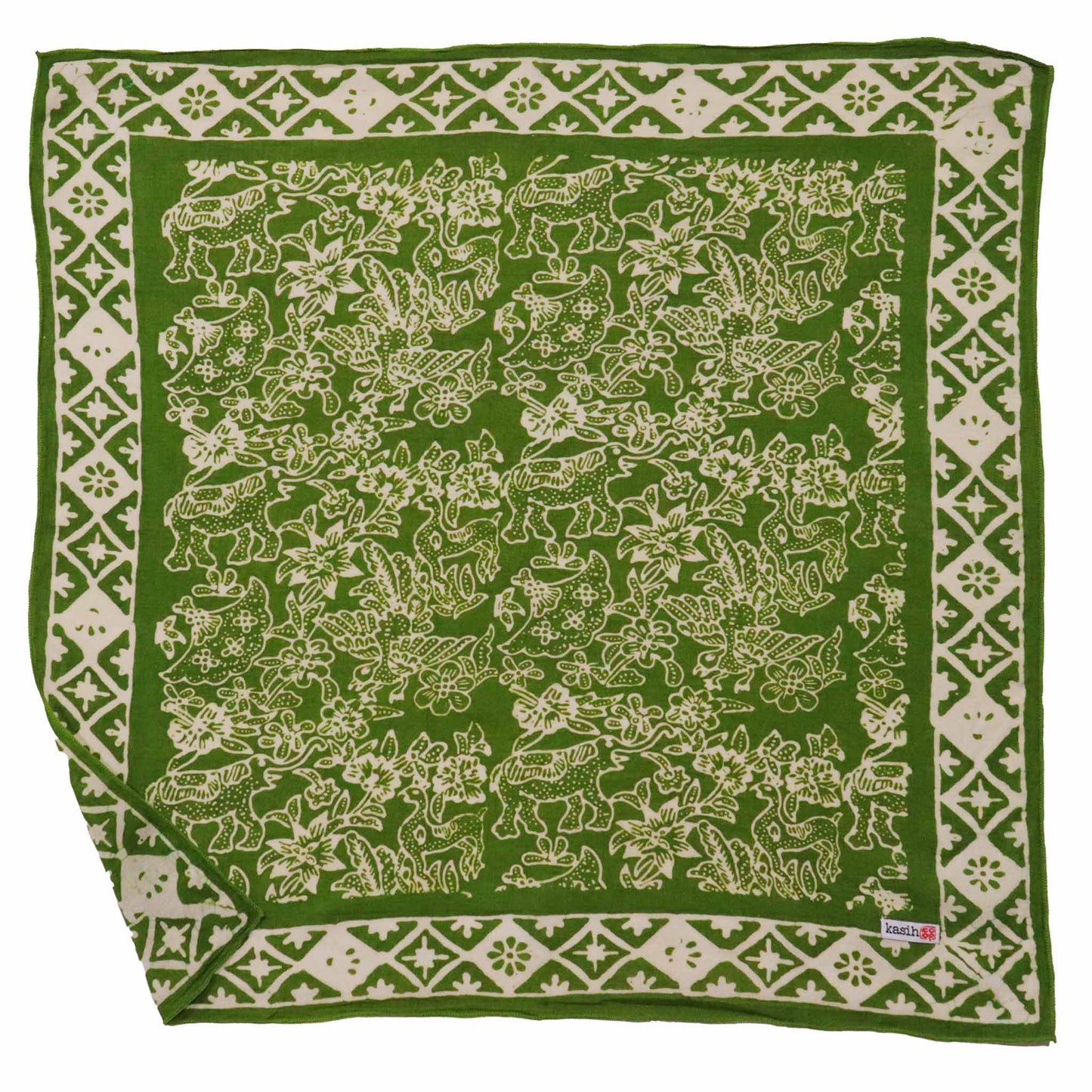 Hand Dyed Batik Bandana - Green Serenity