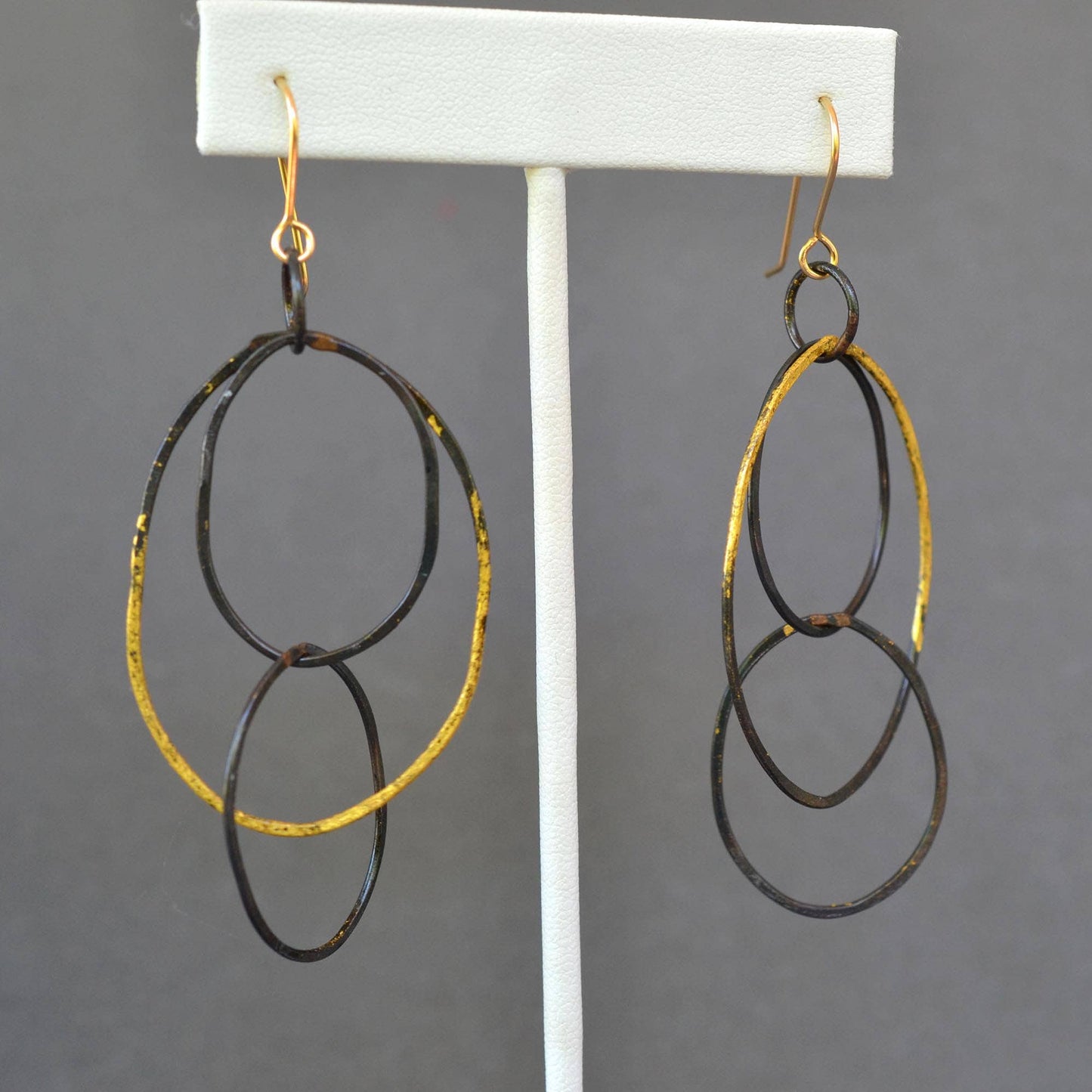 Gold Fill & Steel Long Link Earrings