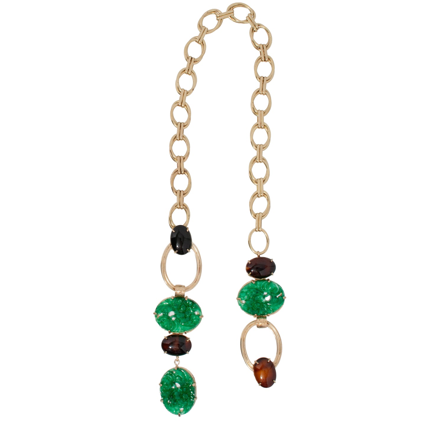 CAIRN NECKLACE IN DEEP GREEN FLORAL