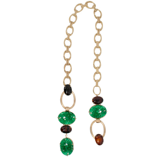 CAIRN NECKLACE IN DEEP GREEN FLORAL