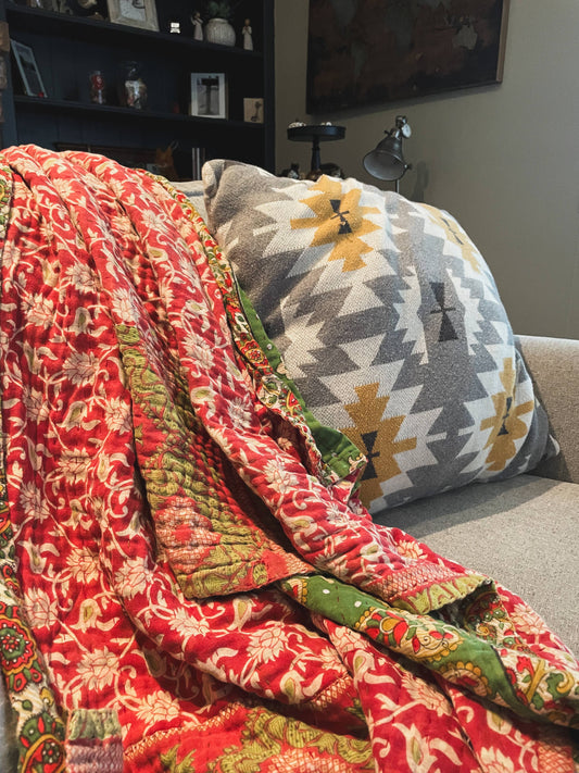 Kantha Throw Blanket