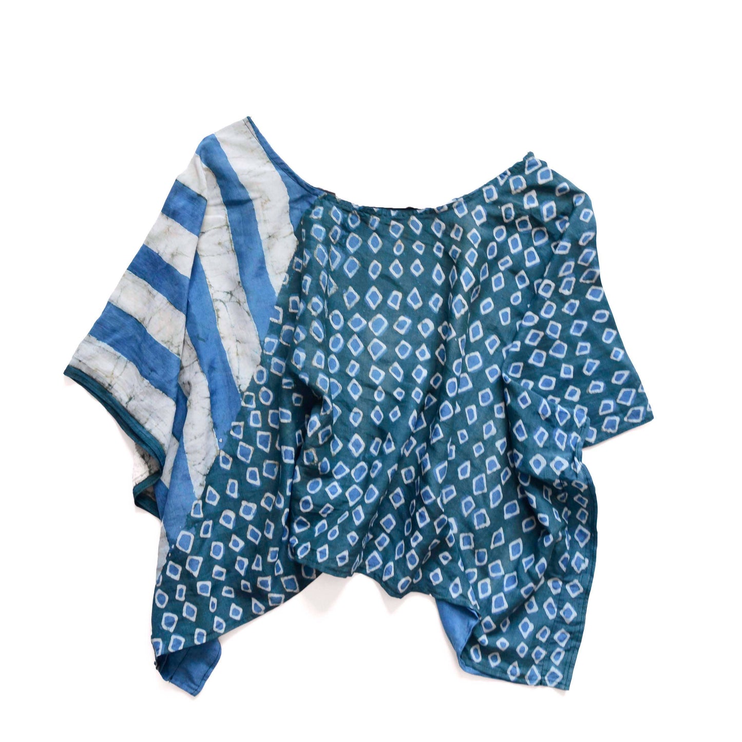 Block Print Cotton Silk Crop Top