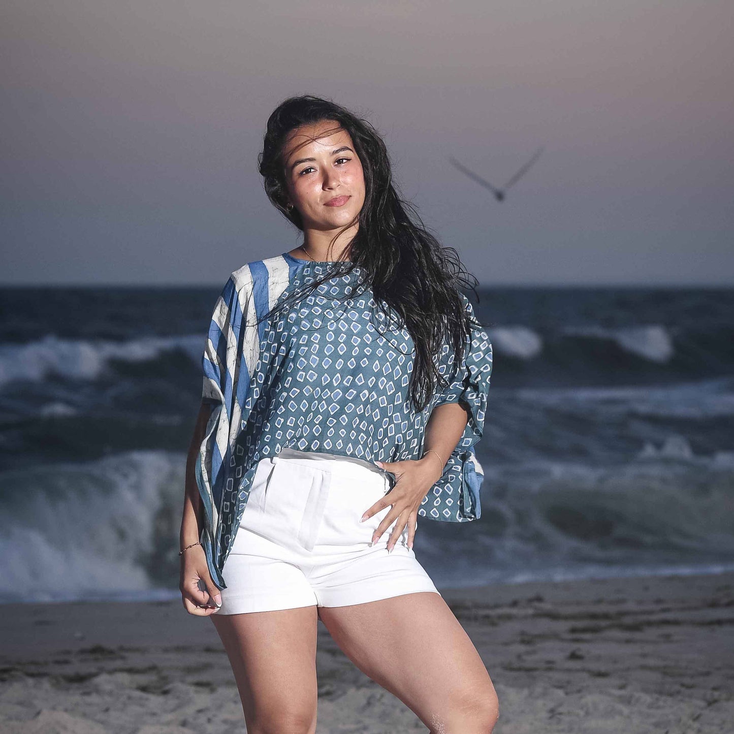 Block Print Cotton Silk Crop Top