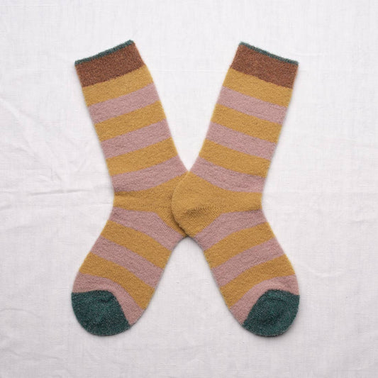 Wool Blend Mousse Honey Striped Socks