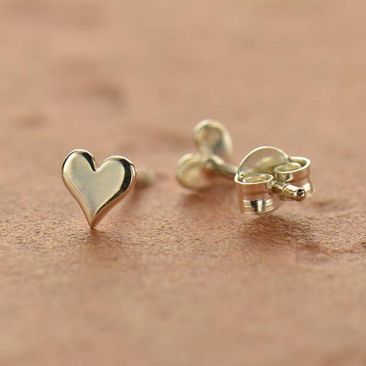 Silver Tiny Heart Stud Earrings
