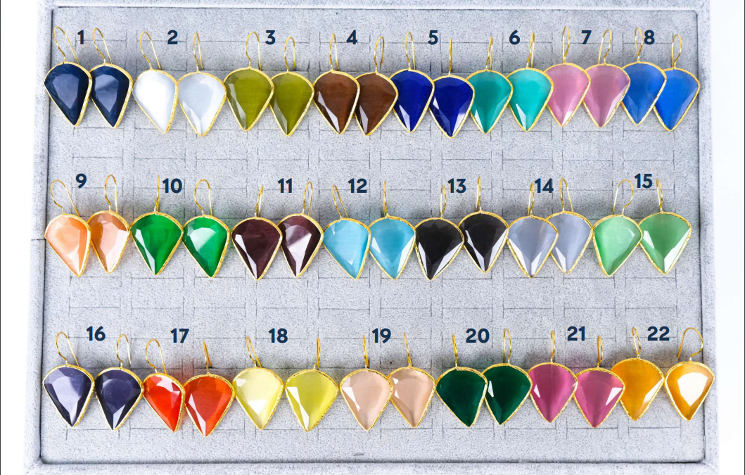 Cat's Eye Drop Earrings