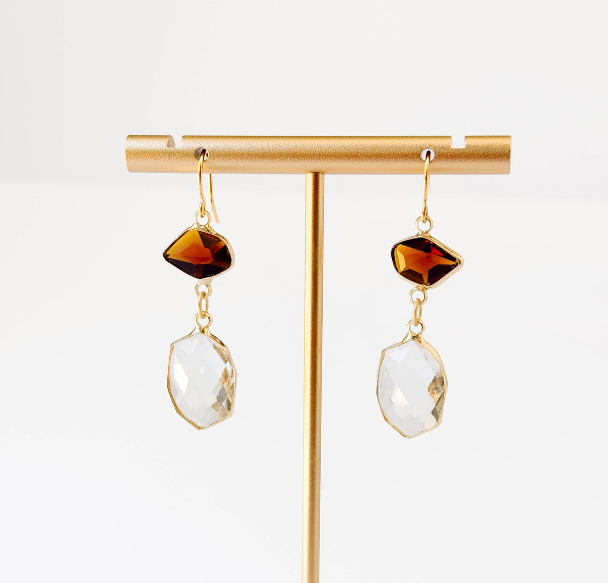 Faceted Glass Drop Earrings