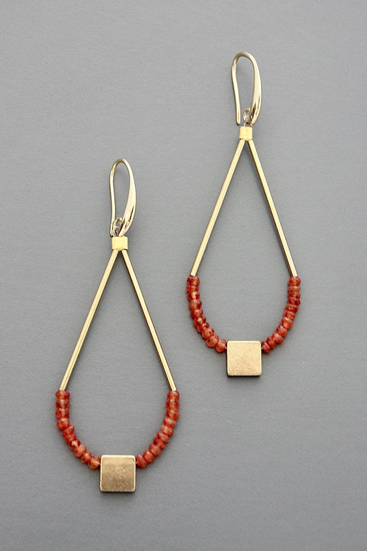 Faceted carnelian earrings