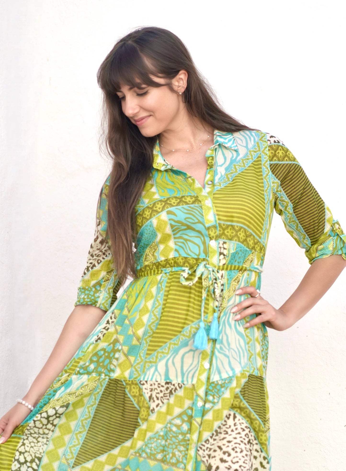 Lena Shirt Dress Emerald Green