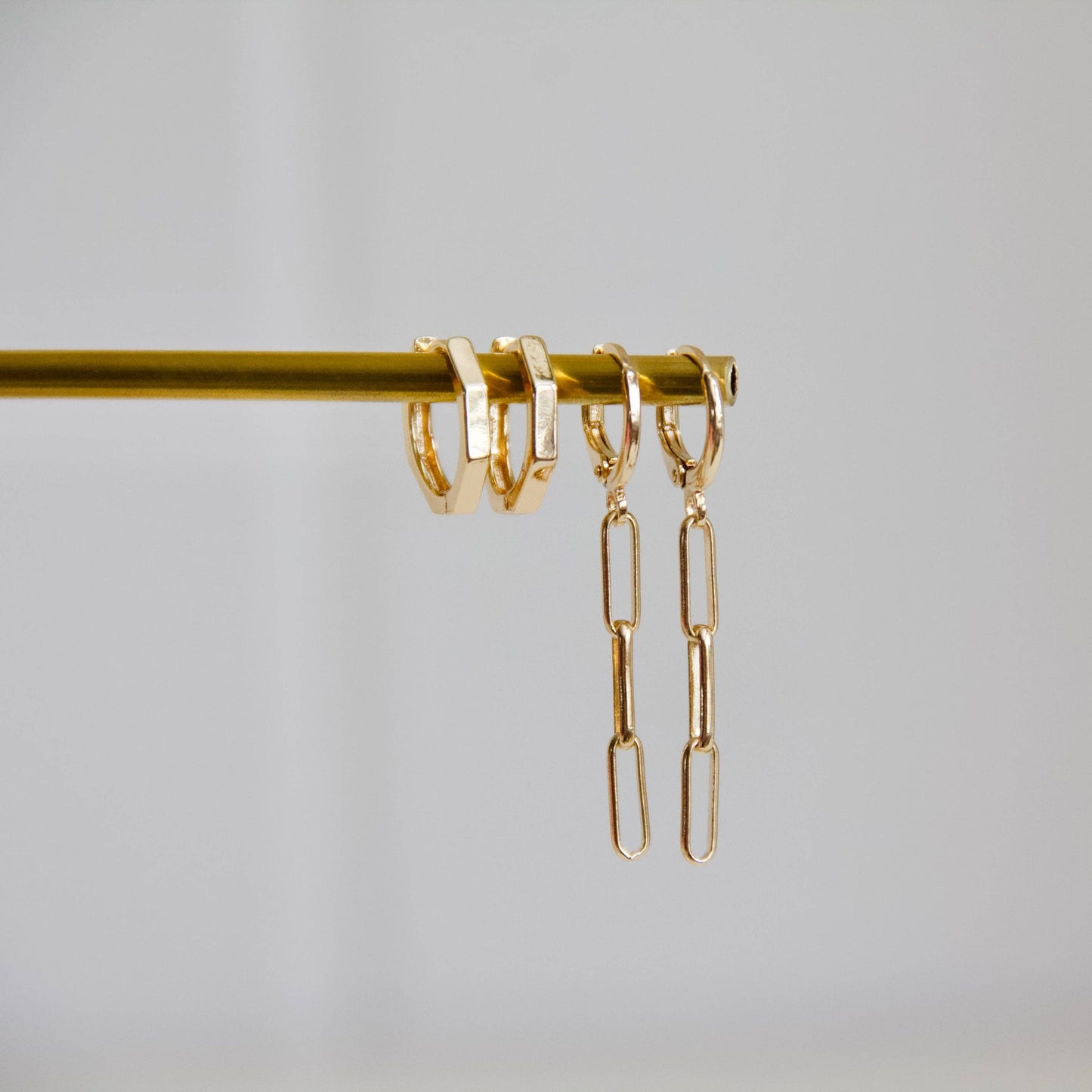 Hexagon Huggie Earrings