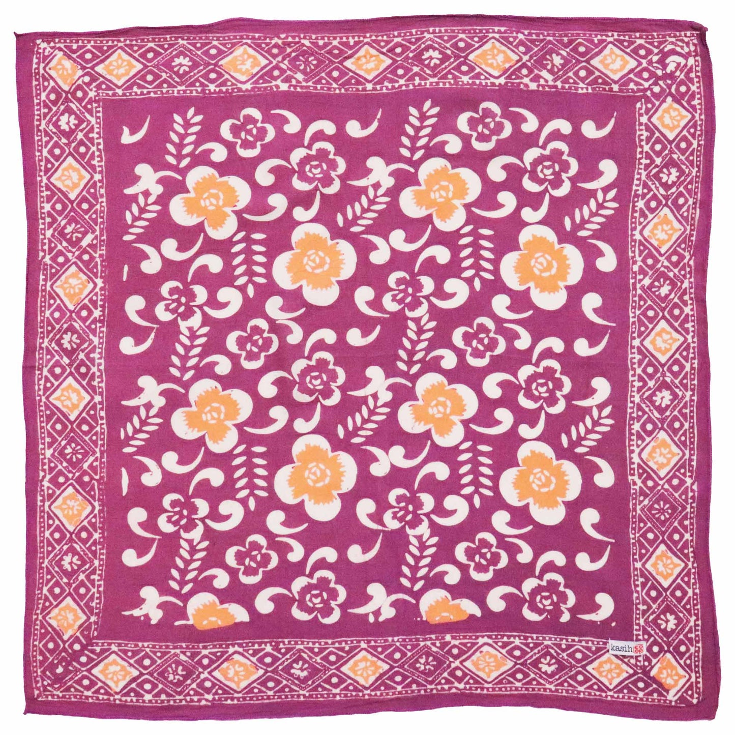 Hand Dyed Batik Bandana - Plumeria