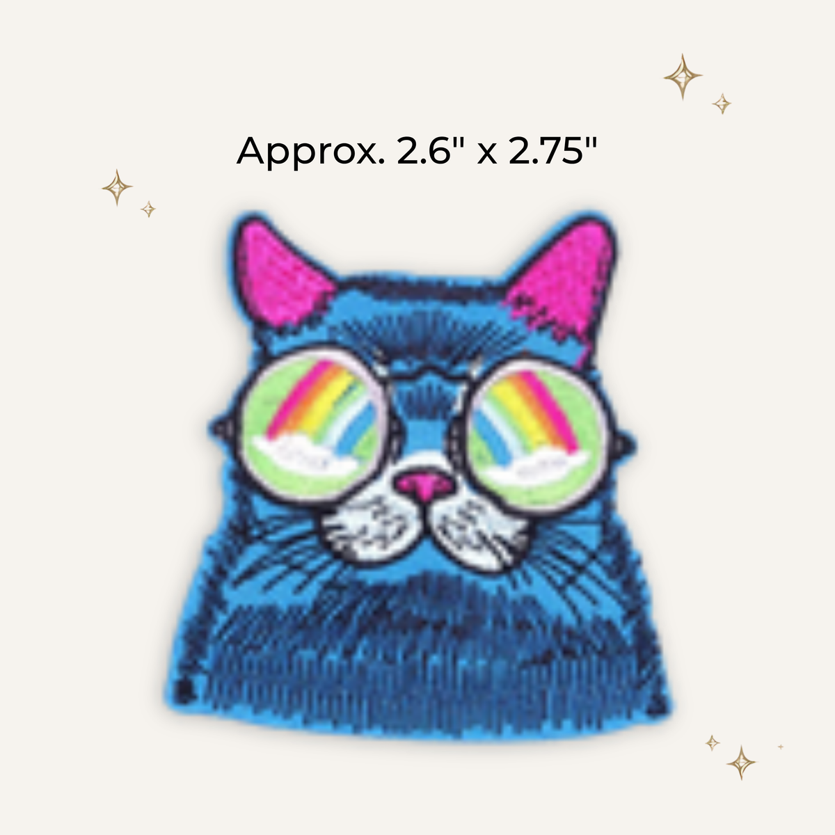 Fat Cool Cat Embroidered Patch