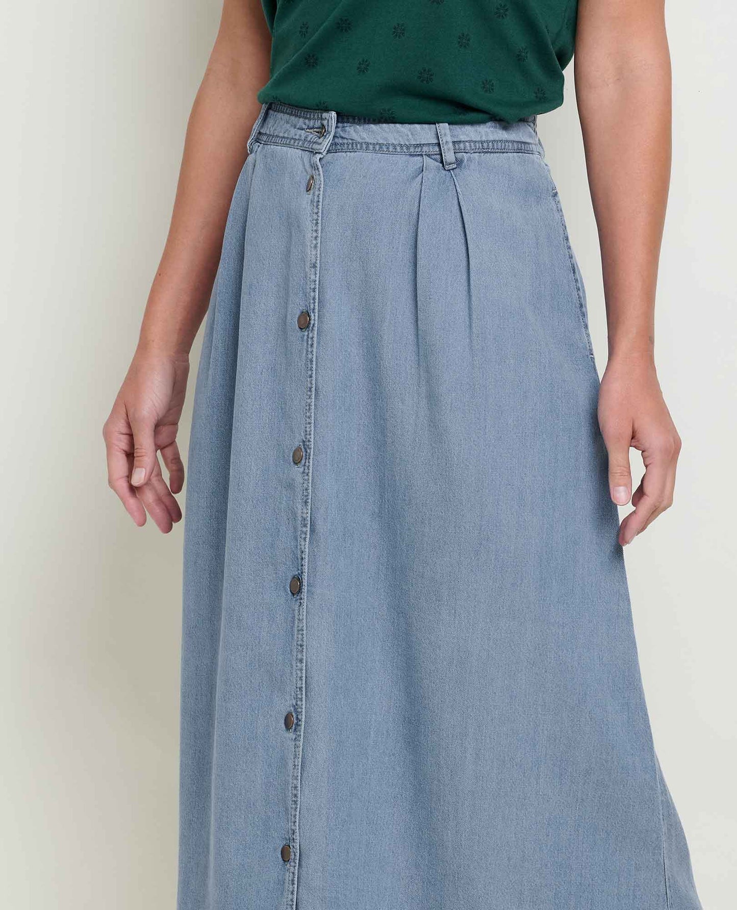 Piñon Soft Denim Midi Skirt