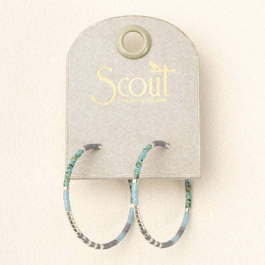 Miyuki Small Hoop - Turquoise/Silver