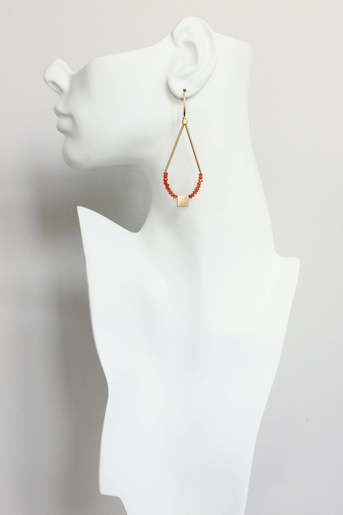 Faceted carnelian earrings